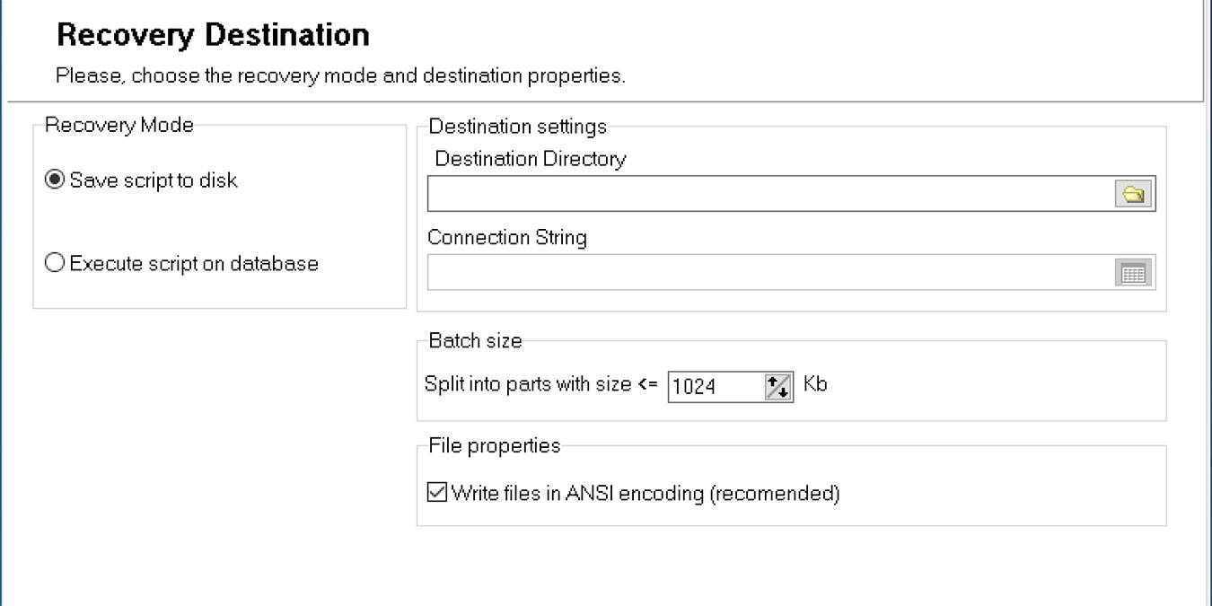 Caja de herramientas de recuperación para el método de guardado de revisión Sql