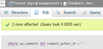 wp-remove-comment-ip-address-query-ejecuted