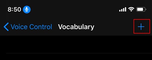 Habilitar Control de Voz Ios Agregar Vocabulario