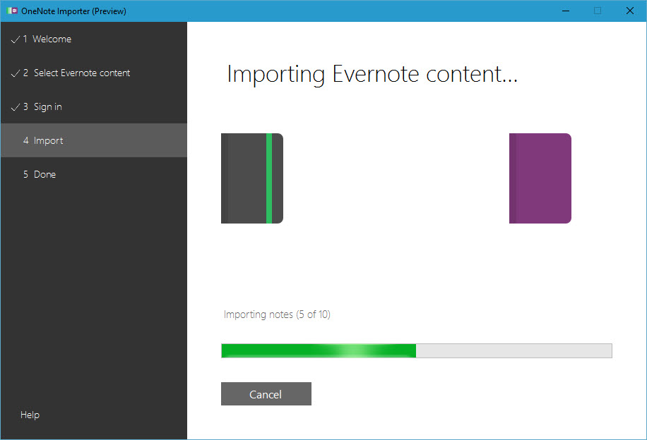 importación de evernote a onenote