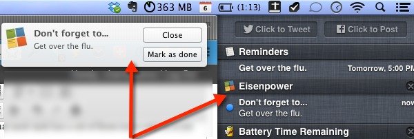 Agregue notas adhesivas al Centro de notificaciones de Mac con Eisenpower.