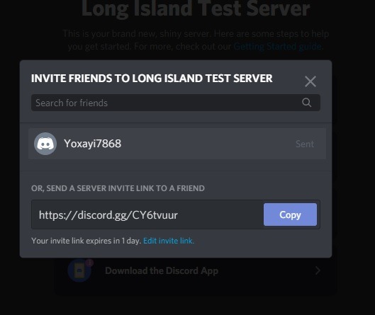 Discord Compartir pantalla Invitar amigos Testserver
