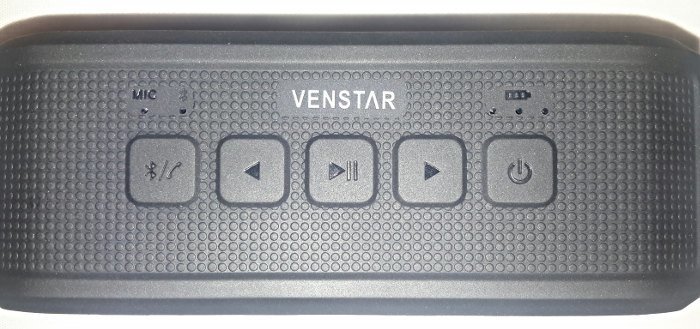 Botones de navegación del mini altavoz Bluetooth Venstar.