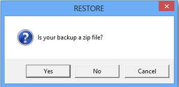 Restaurar una copia de seguridad ZIP