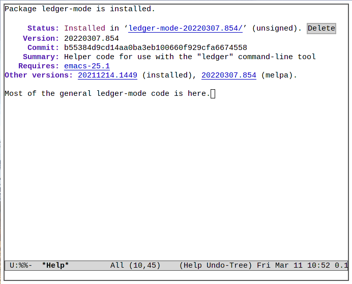 Emacs Ledger 09 Modo Ledger instalado