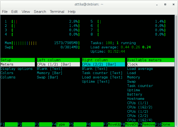 htop-configuración