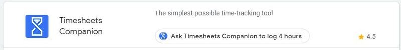 Complemento de hojas de tiempo de productividad del Asistente de Google