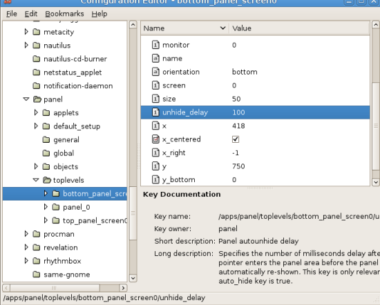 captura de pantalla del editor de configuración