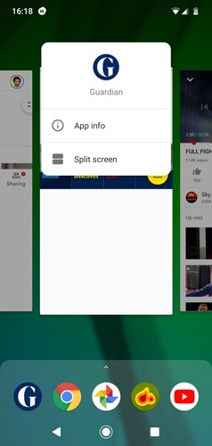 Configurar la pantalla dividida multitarea de Android