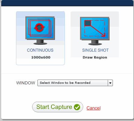 Elija la configuración de grabación y la ventana de la aplicación para comenzar a grabar