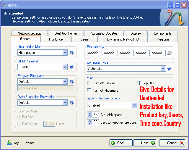 Instalación desatendida de nlite para WinXP