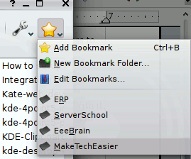Marcadores de diálogo de archivos de KDE