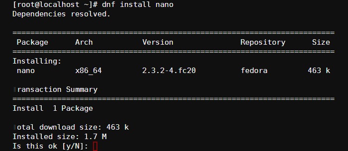 dnf-instalar-nano