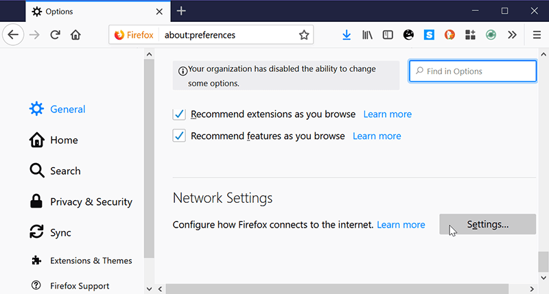 Dns sobre Https Configuración de red Firefox