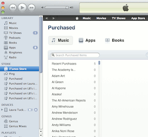 Lista de compras de iTunes