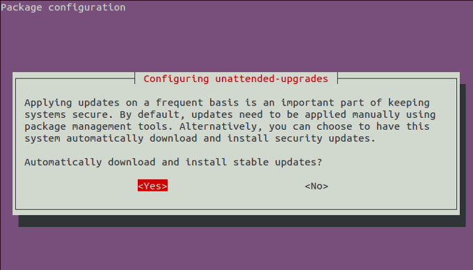 actualizaciones desatendidas del servidor ubuntu