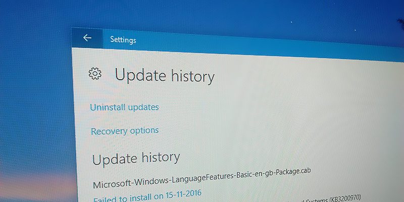 Cómo encontrar el historial de actualizaciones en Windows 10