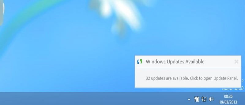 Cómo obtener notificaciones de actualización de escritorio en Windows 8