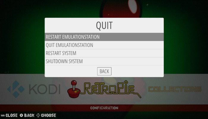 Sistema de emulación Rpi Kodi Restart