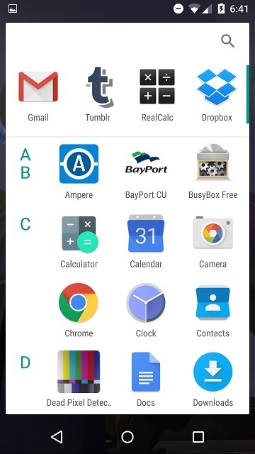 cajón de aplicaciones androidm