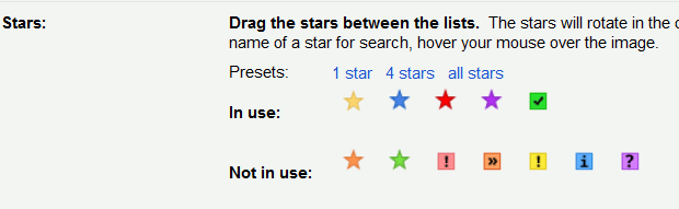 Estrellas de Gmail