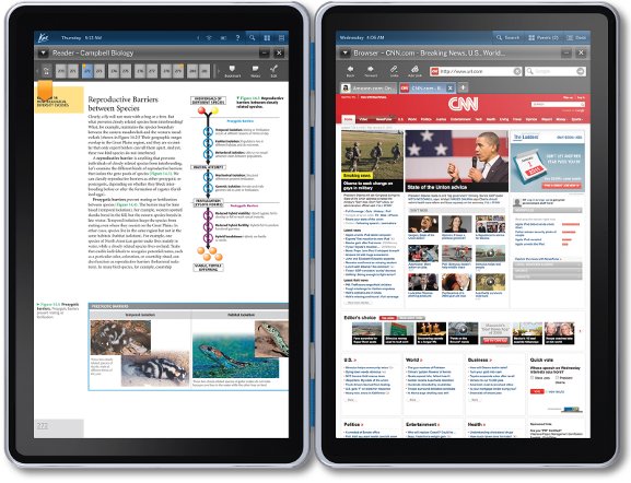 Tableta Kno de doble pantalla web y ereader