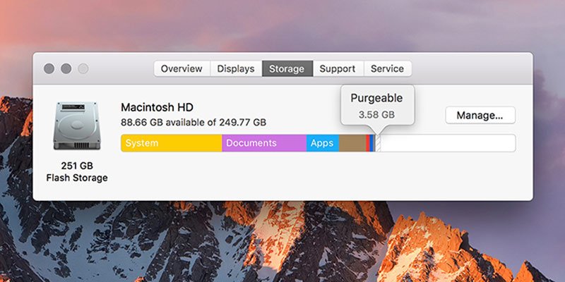 Use el espacio purgable de macOS Sierra para optimizar el espacio en el disco duro