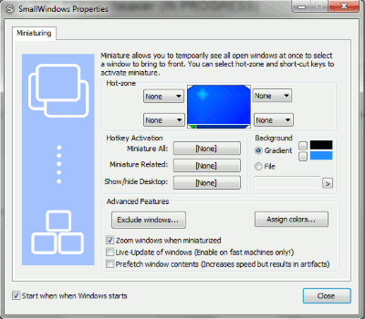 Propiedades de SmallWindows