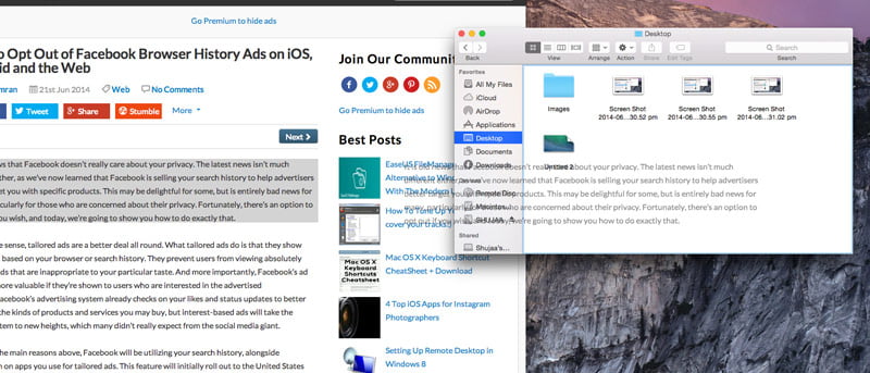 Arrastre fácilmente texto para copiar y crear recortes de texto en OS X