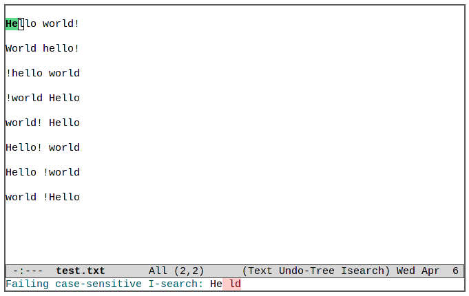 5 Emacs Hacks 11 Ejemplo de búsqueda regular