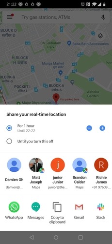 Google Maps Compartir ubicación