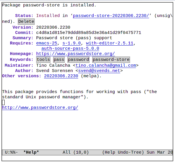 Emacs Password 11 Paquete de almacenamiento de contraseñas