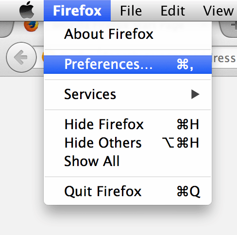 Ve al panel de Preferencias de Firefox.