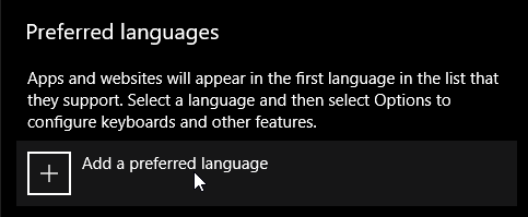 Windows agrega idioma preferido