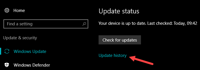 problemas de actualización de aniversario de win10 historial de actualizaciones