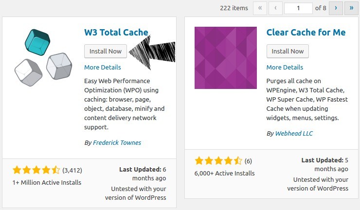 Instale el complemento de WordPress W3 Total Cache.