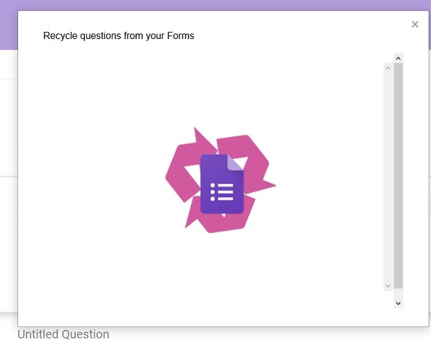 Función de formulario de preguntas de reciclaje