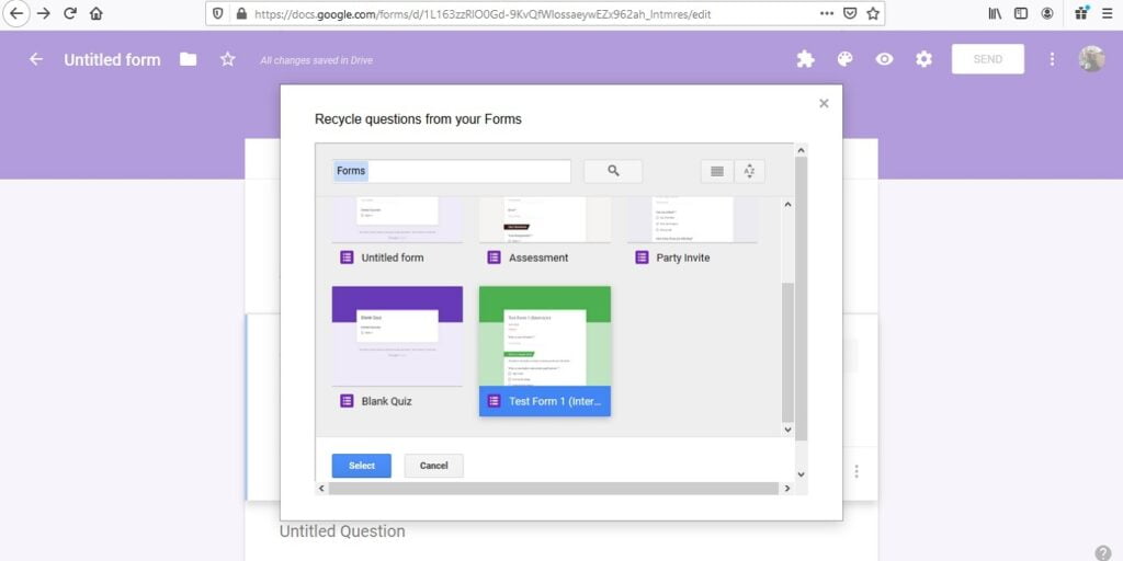 Featured Google Form Recycler
