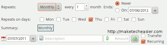 Configuración de transacciones recurrentes