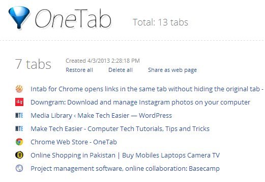 onetab-list-sitios web