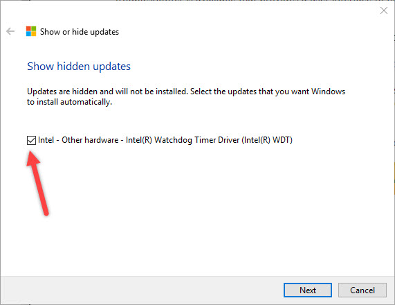 win10-driver-updates-select-update-to-unhide