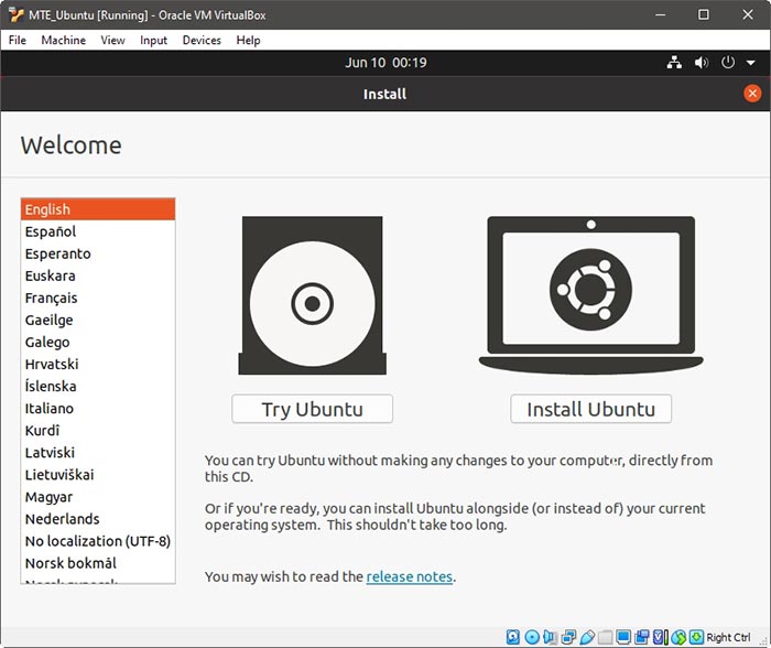 Usar Ubuntu sin instalar Vm Iniciar instalación