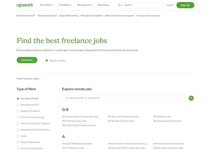 Los mejores sitios de trabajo Trabajo remoto Upwork