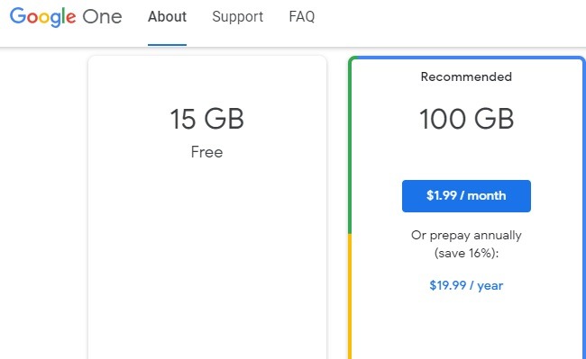 Precio más bajo de Google One 1