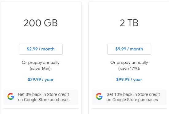 Planes hambrientos de datos de Google One 1