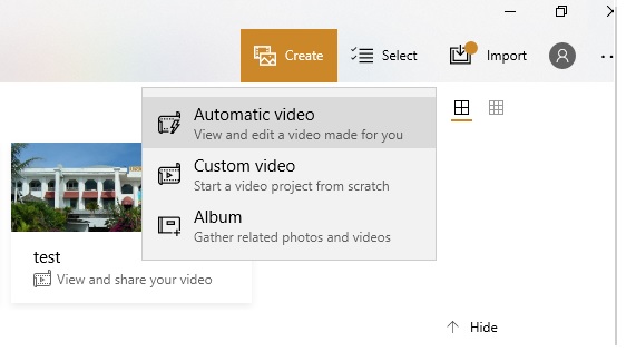 Crear video automático en la aplicación Fotos