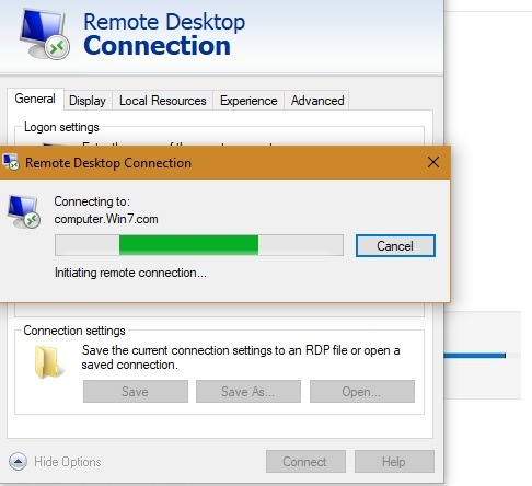 Conexiones remotas de computadora Microsoft Rd 1