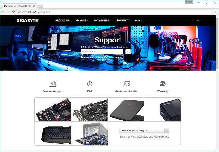 gigabyte-support-page