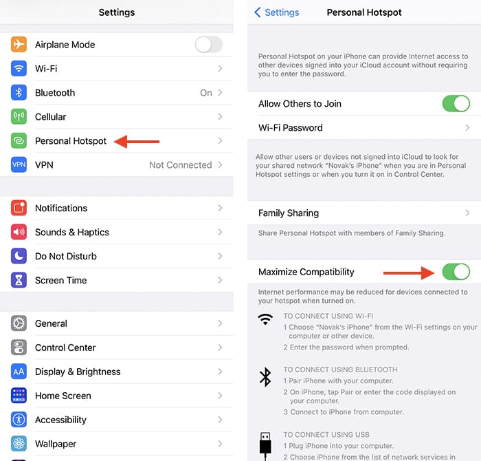 Solucionar problemas de punto de acceso Wi-Fi de Iphone Maximizar compatibilidad