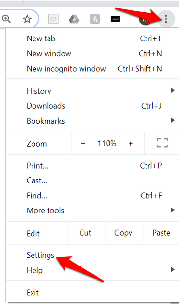 Chrome se bloquea y no funciona Configuración del menú de Chrome